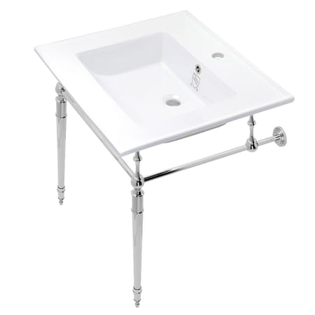 Fauceture KVPB252271CP Edwardian 25" Console Sink Set, White/Polished Chrome KVPB252271CP